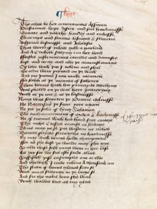Ms. New Coll 314, f19r, The Canterbury Tales av Geoffrey Chaucer (penna och bläck på veläng) av English School