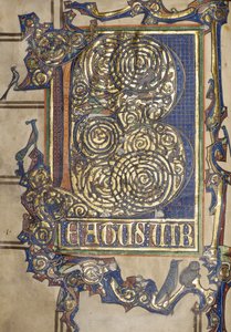 Ms. New Coll 358, frontispice, Psalter, St. Albans (penna & bläck och guld på veläng) av English School