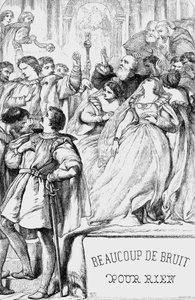 Much Ado About Nothing - Illustration i "" Works complete by William Shakespeare"" 1866 - Illustrationerna och den allmänna formen för denna utgåva är lånade från Cassells illustrerade Shakespeare, publicerad i London av English School