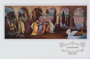 Väggmålningar i Peter Robinson restaurang: Lohengrin (färg litho) av English School