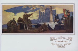 Muralmålningar i Peter Robinsons restaurang: Tannhauser (färglitografi) av English School