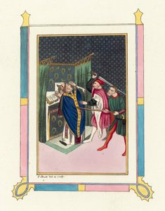 Mordet på Thomas Becket (färgad gravyr) av English School