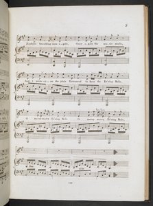 Musikmusik till "Sweet the Merry Bells Ring Round" John Clare & F.W. Crouch, ca 1820 (tryck) av English School