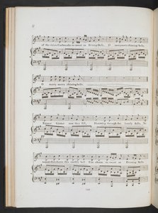 Musikmusik till "Sweet the Merry Bells Ring Round" John Clare & F.W. Crouch, ca 1820 (tryck) av English School