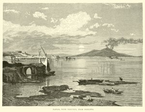 Neapel, med Vesuvius, från Posilippo av English School