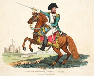Napoleon Bonaparte, Frankrikes kejsare, graverad av Romney, pub. av Richard Evans, illustration från An Historical Account of the Battle of Waterloo av William Mudford, 1816 av English School
