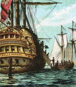 Napoleon i Bellerophon av English School