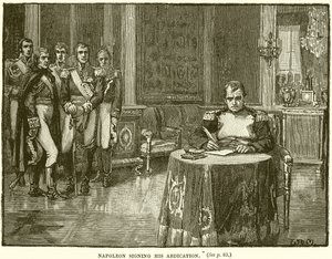 Napoleon undertecknar sin abdikation av English School