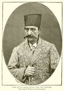 Nasr ed din Shah - kunglig typ och kostym av English School