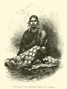 Nautch, eller Dancing Girl, från Baroda av English School