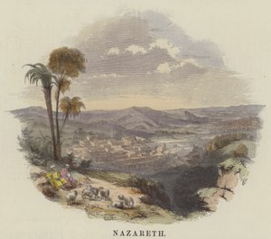 Nazareth (färgad gravyr) av English School