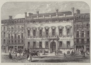 Ny byggnad av Garrick Club, King-Street, Covent-Garden (gravyr) av English School