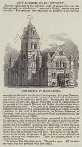 Nya kyrkan vid Llanymyneck (gravyr) av English School