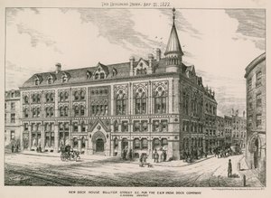 New Dock House Billiter Street, London EC, för East and West India Dock Company av English School