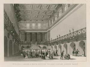 New Hall, London och North Western Railway Station, Euston Square, London av English School