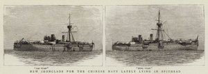 Nya Ironclads för den kinesiska flottan som nyligen ligger i Spithead (gravyr) av English School