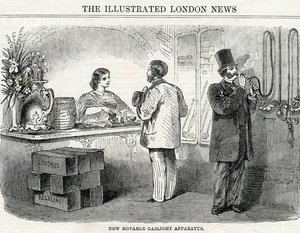 Ny rörlig gasljusapparat, från London Illustrated News. av English School