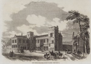 Nya skolbyggnader vid Eton College (gravyr) av English School
