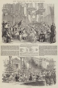 Nyårsafton, på Mansion-House (gravyr) av English School