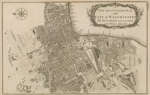 Ny och korrekt plan för City of Westminster, hertigdömet Lancaster och platser intill av English School