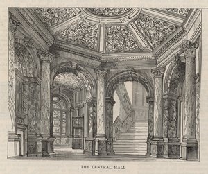 Ny byggnad av Constitutional Club i Northumberland Avenue: Central Hall av English School
