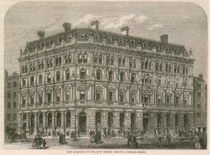 Nya byggnader av City Offices Company, Lombard Street, London av English School