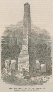 Nytt monument av Daniel Defoe av English School