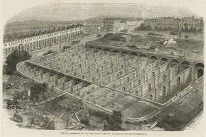 Ny reservoar av New River Company, Claremont Square, Pentonville av English School