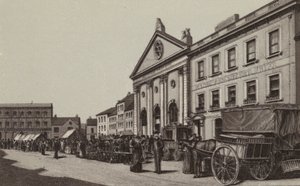 Newbury: Corn Exchange  Market Place (litografi) av English School