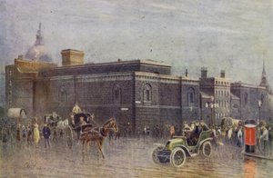 Newgate Prison, innan dess rivning (s/v foto) av English School