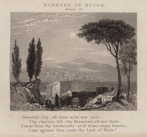 Nineve i ruiner, Nahum III (gravyr) av English School
