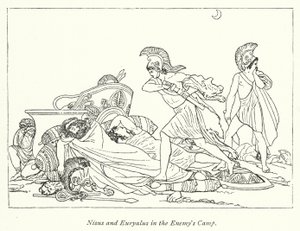 Nisus och Euryalus i fiendens läger (foto) av English School