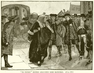 Inga Popery Rioters attackerar Lord Mansfield av English School