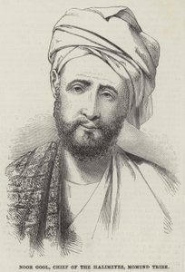 Noor Gool, Chief of the Halimzyes, Momund Tribe (gravyr) av English School