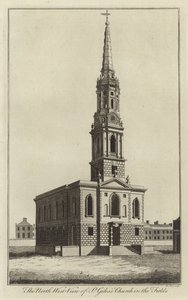 Nordvästlig vy av Church of St Giles in the Fields, London
