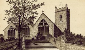 North Devon: Ilfracombe Parish Church, Holy Trinity (litografi) av English School