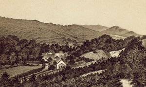 North Devon: Lee Church and Valley (litografi) av English School