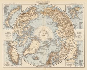 Norra polartrakterna (färglitografi) av English School