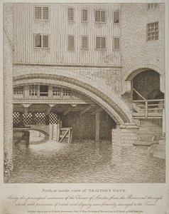 North View of Traitors Gate, Tower of London, publicerad av Nathaniel Smith (fl.1740-1802) 1798 av English School