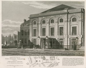 Nordostvy över Surrey Theatre, Blackfriars Road, London av English School