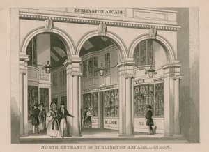 Norra ingången till Burlington Arcade, London av English School