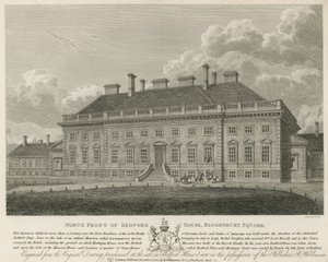 Norra framsidan av Bedford House, Bloomsbury Square, London av English School