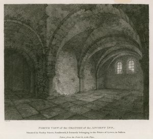 Norrvy av Oratory of the Ancient Inn som ligger i Tooley Street, Southwark av English School