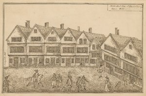 Nordväst med utsikt över St Pauls Churchyard (bläck på papper) av English School