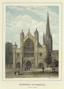 Norwich Cathedral, västra fronten av English School