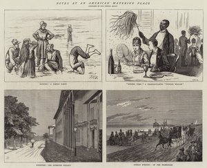 Anteckningar vid ett amerikanskt vattenställe (gravyr) av English School