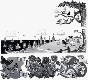 Illustration av barnvisor av English School