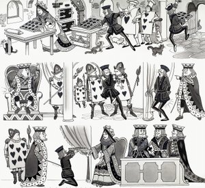 Nursery rhyme illustration: Queen of Hearts av English School