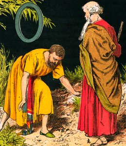 Obadiah (färglitografi) av English School