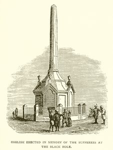 Obelisk rest till minne av de drabbade vid svarta hålet i Calcutta av English School